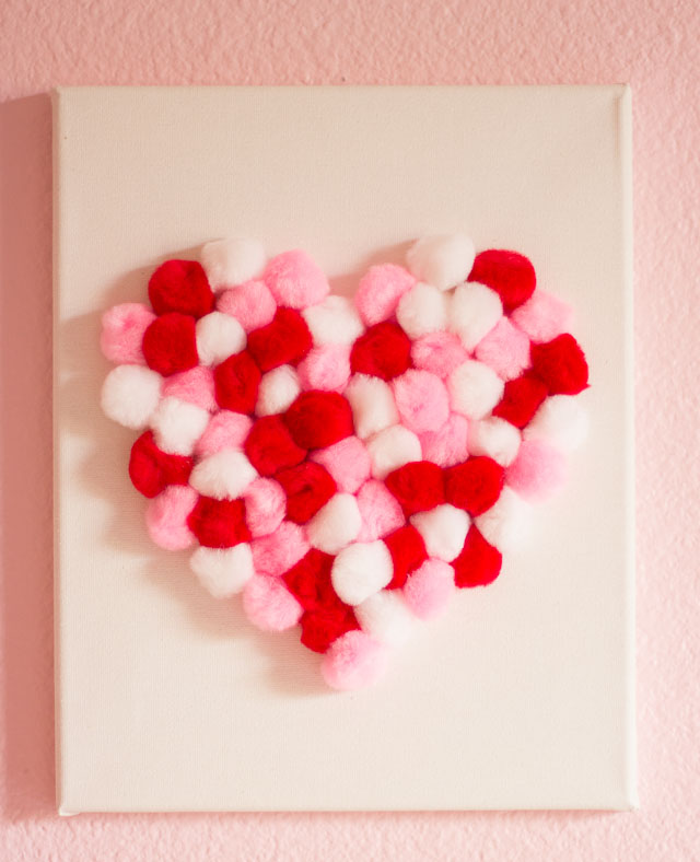 Raid your craft supplies to make this heart art for Valentine's Day or year-round! || http://www.designimprovised.com