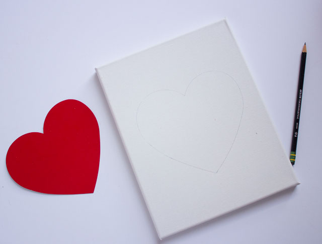 Raid your craft supplies to make this heart art for Valentine's Day or year-round! || http://www.designimprovised.com