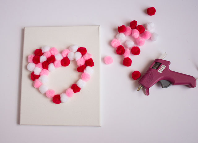 Raid your craft supplies to make this heart art for Valentine's Day or year-round! || http://www.designimprovised.com