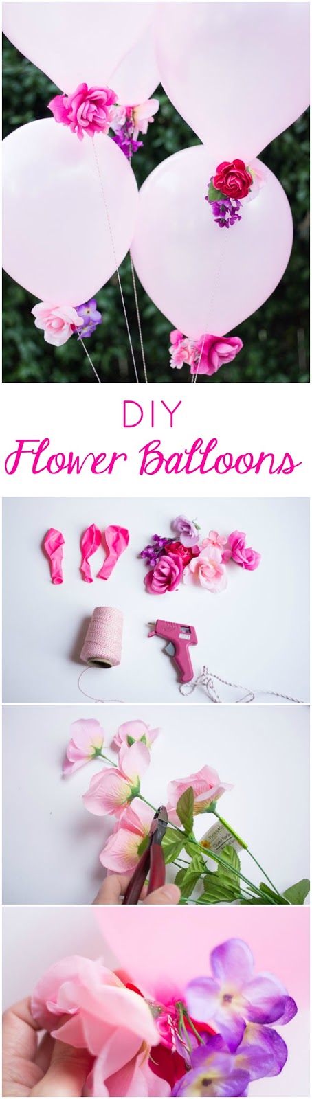 Combine artificial flowers with balloons for a gorgeous effect - perfect for weddings, showers, or a Valentine's Day bouquet!