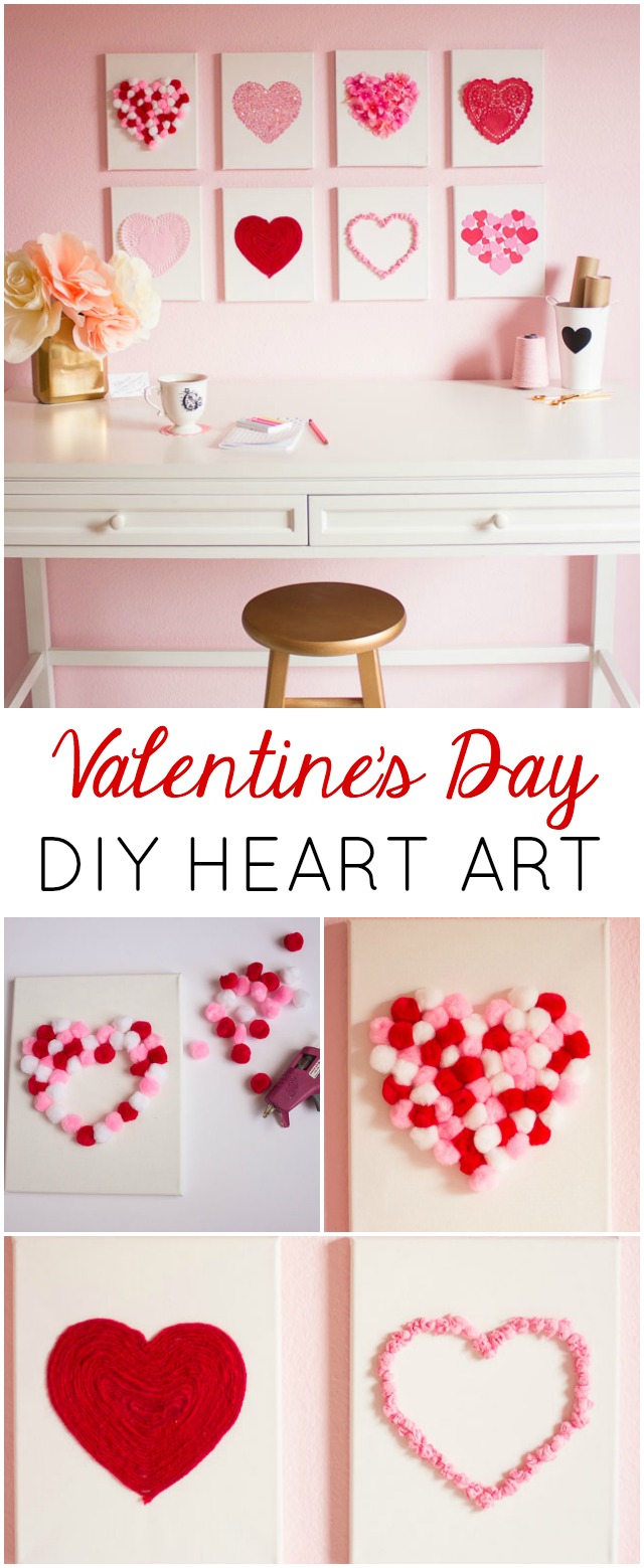 Raid your craft supplies to make this heart art for Valentine's Day or year-round!