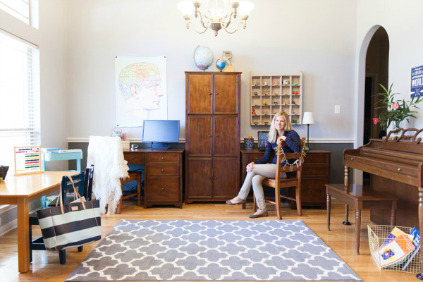 Convert an underutilized formal dining room into a homework room! | http://www.designimprovised.com