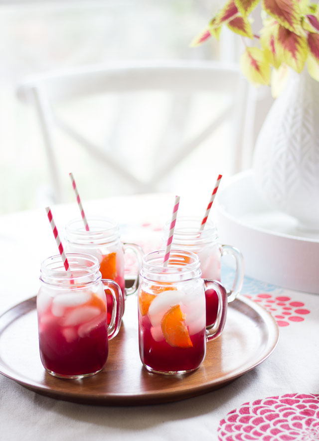 Pomegranate orange spritzers