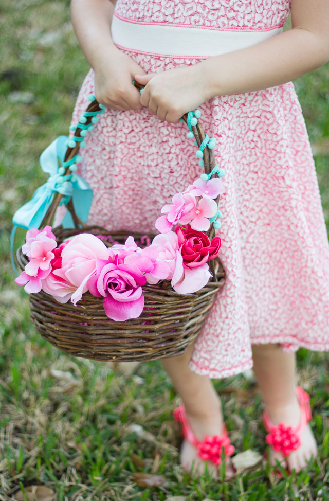 Dollar Tree Floral Easter Basket Idea