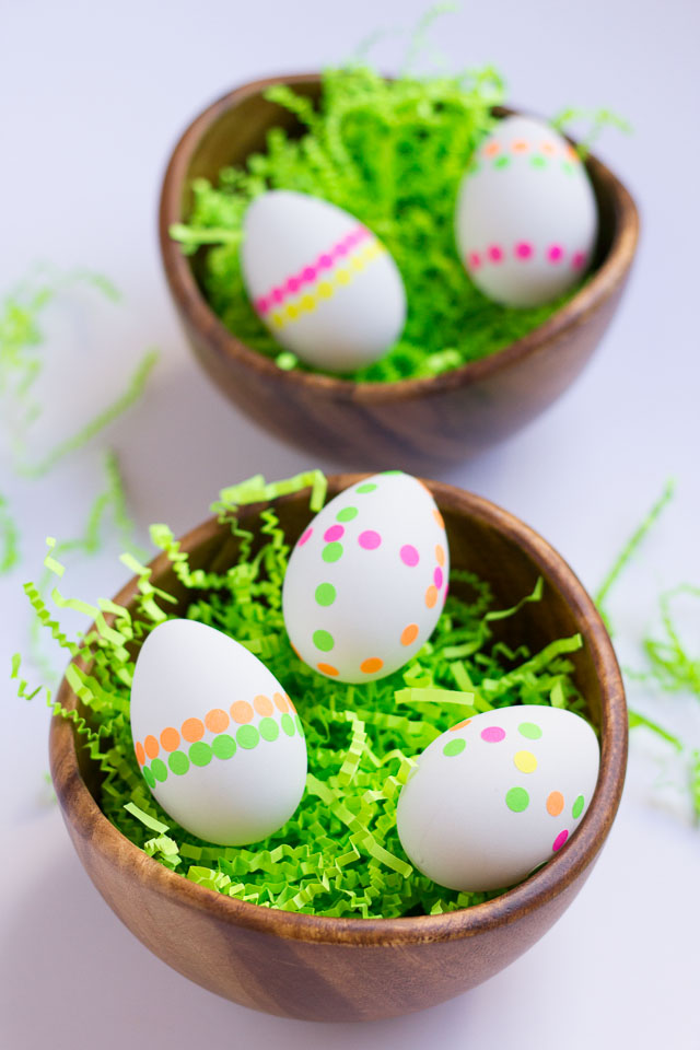 Neon dot sticker Easter eggs