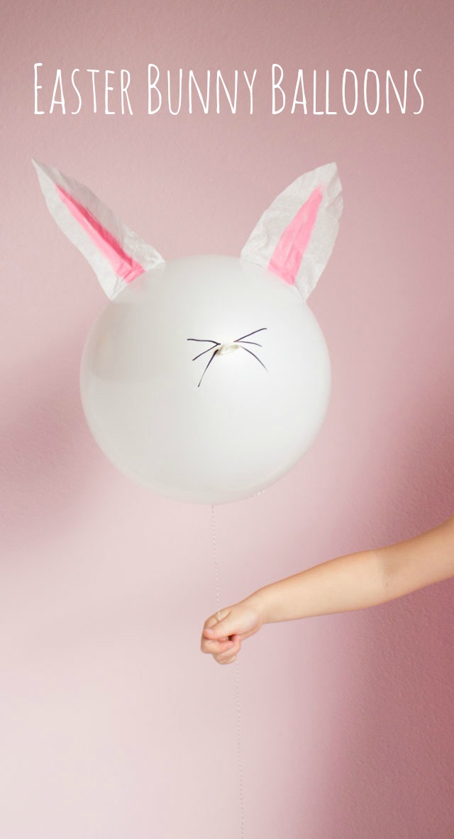 Make the cutest Easter bunny balloons with coffee filters and a Sharpie!