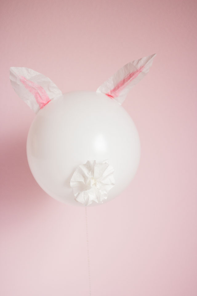 Make the cutest Easter bunny balloons with coffee filters and a Sharpie!