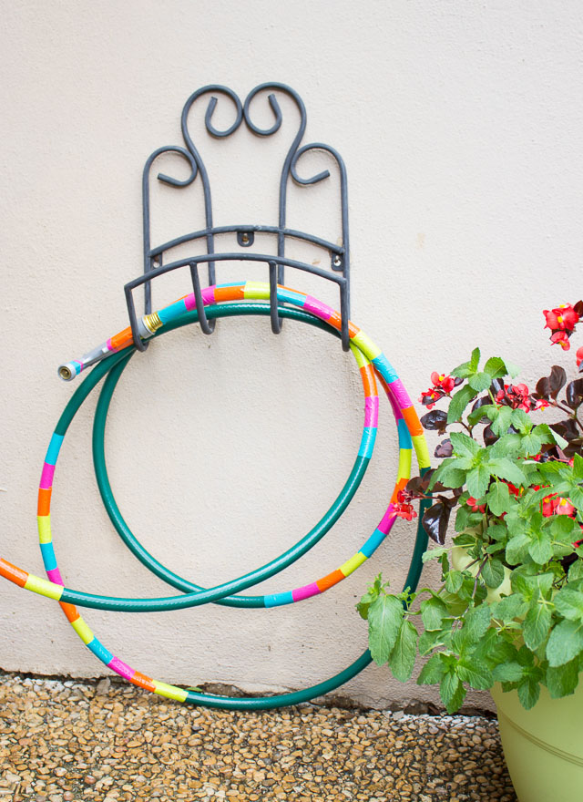 Duct Tape Decorated Garden Hose Design Improvised