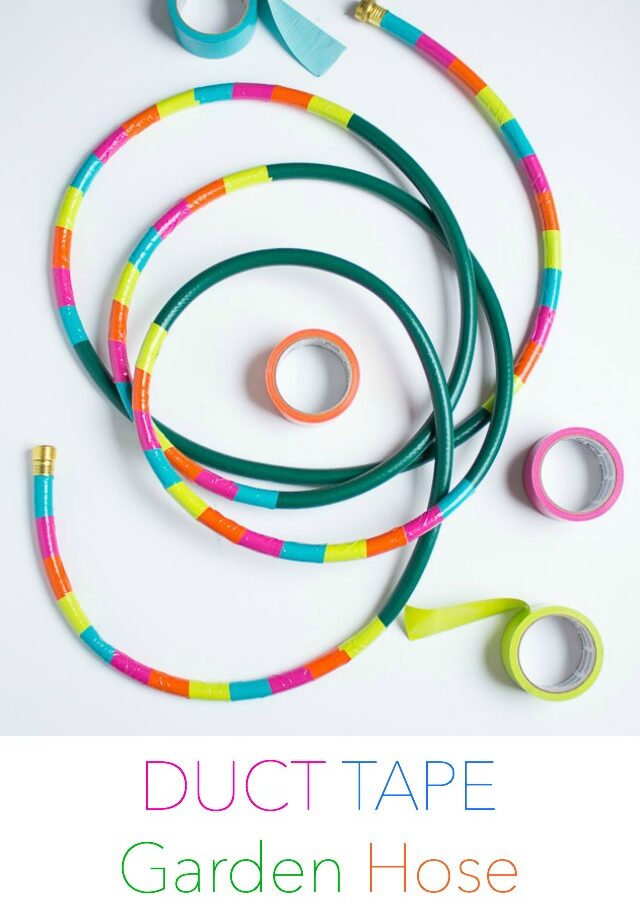 Duct tape decorated garden hose