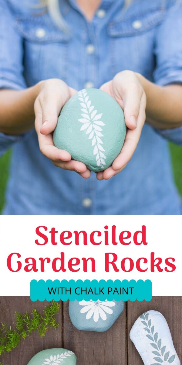 DIY Stenciled Garden Rocks