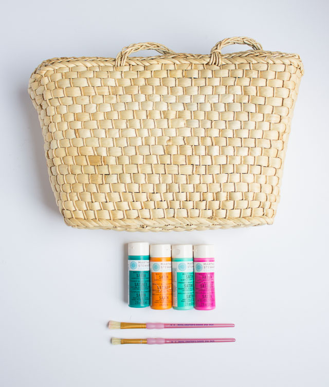 how to paint straw bag