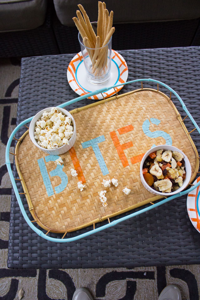 stenciled serving tray