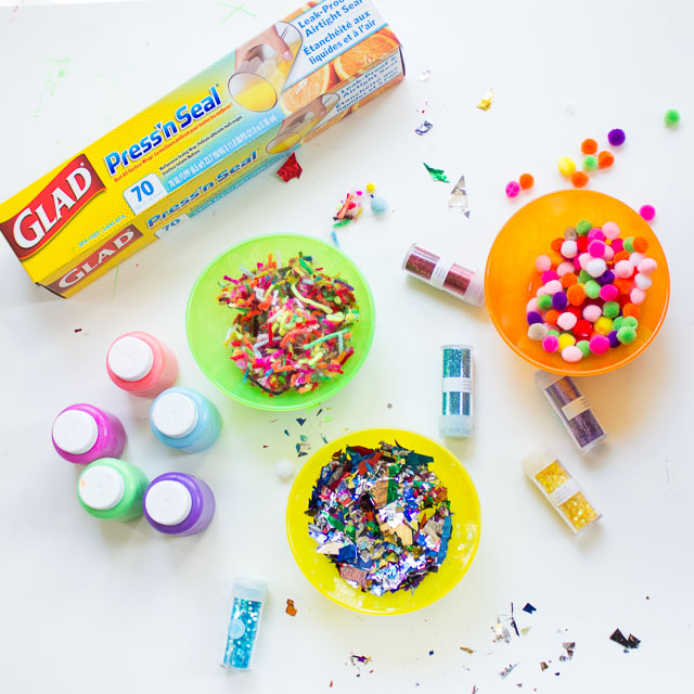 A Glitter-Filled, Mess-Free Kids Craft with Glad Press'n Seal