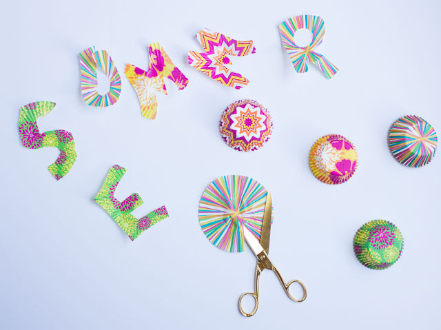 How to make letters from cupcake liners
