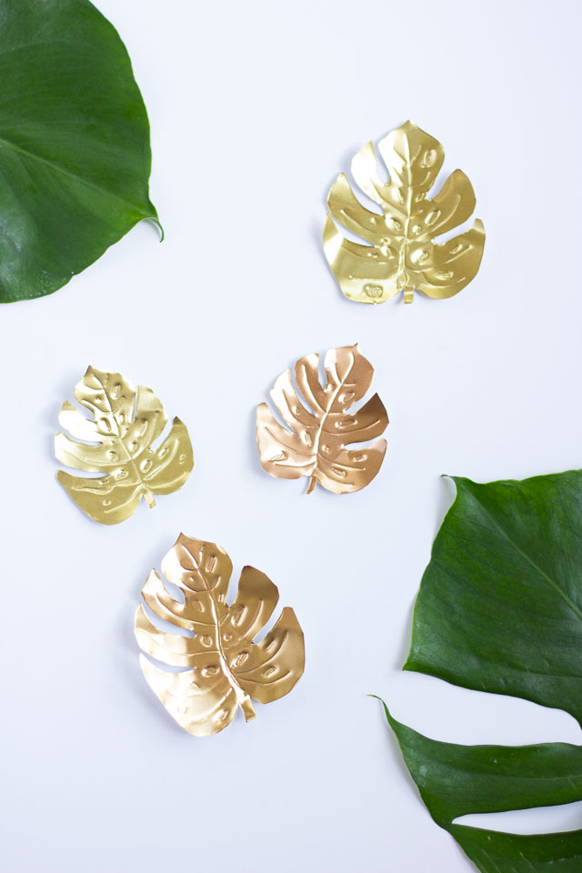 Metallic tropical leaves