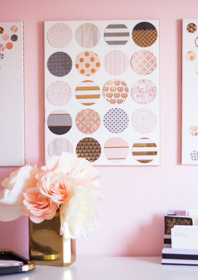 Make your own wall art in minutes with canvas, cardstock, and a paper punch!