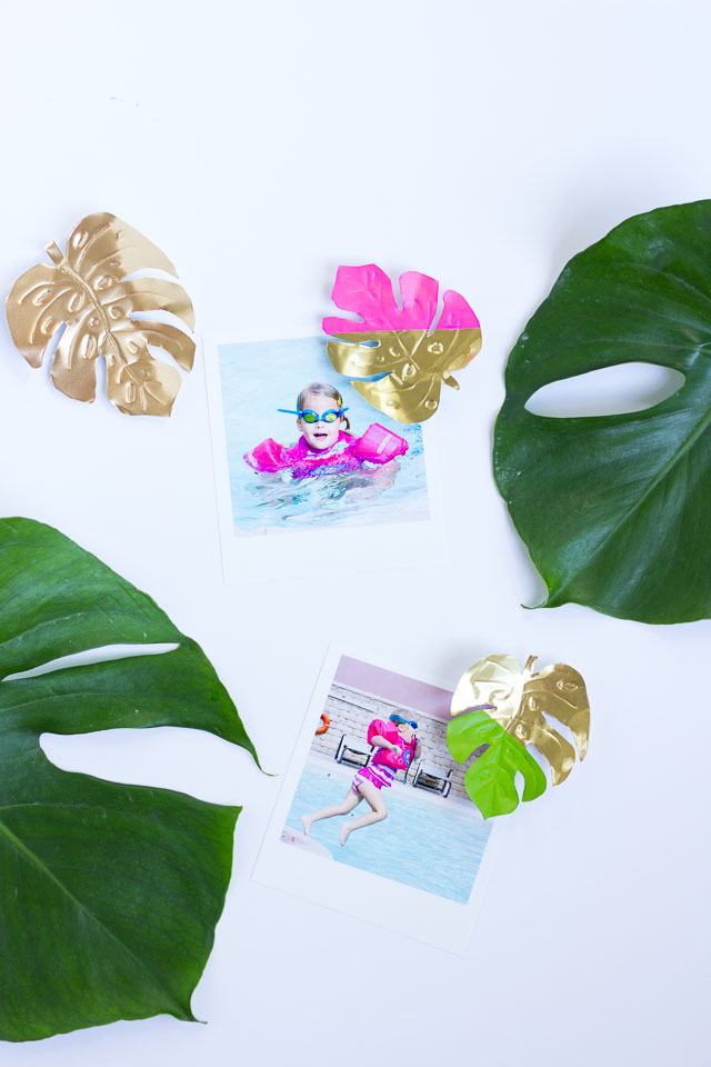 Make these pretty tropical leaf magnets for your fridge!