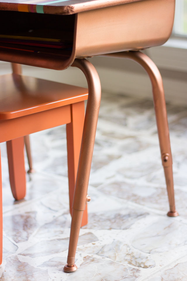 vintage school desk makeover