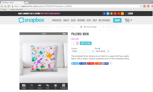 Snapbox personalized throw pillows