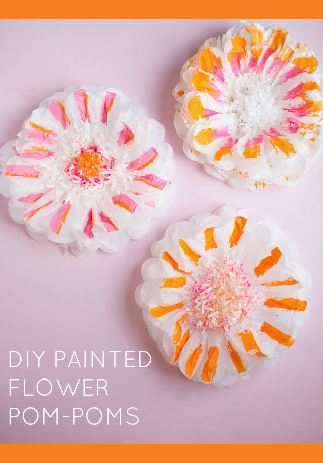 How to Paint Tissue Paper Pom-Poms