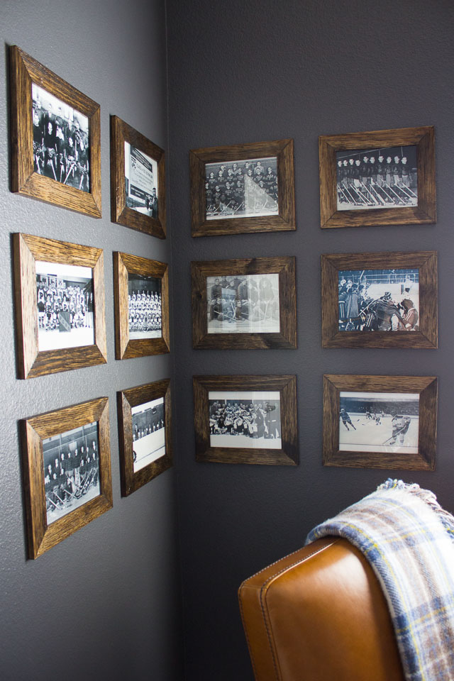 Vintage hockey themed man cave