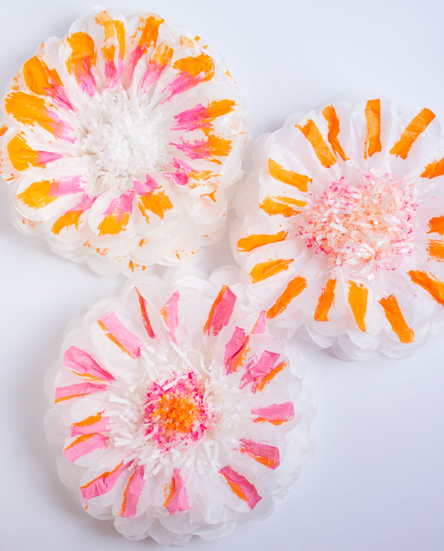 Tissue Paper Pom-pom Flowers, Kids' Crafts