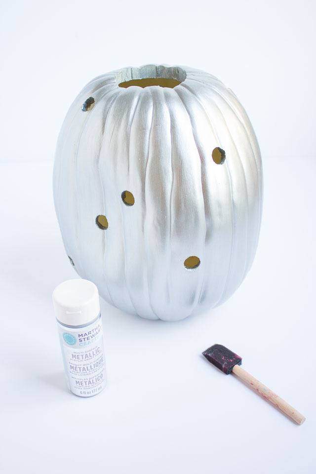 Metallic silver craft pumpkin