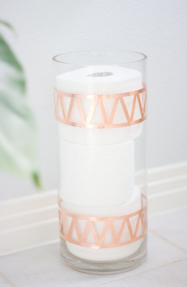 Decorate a vase with copper foil tape!