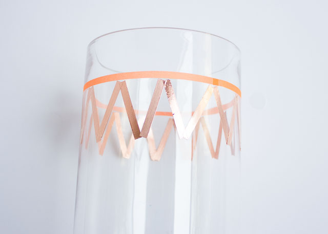 Decorate a vase with copper foil tape!