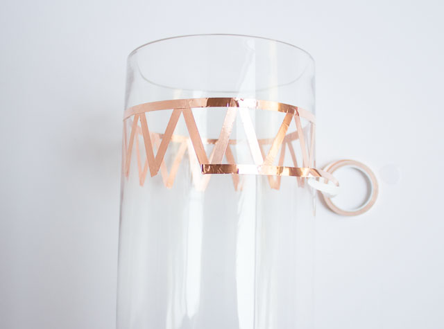 Decorate a vase with copper foil tape!