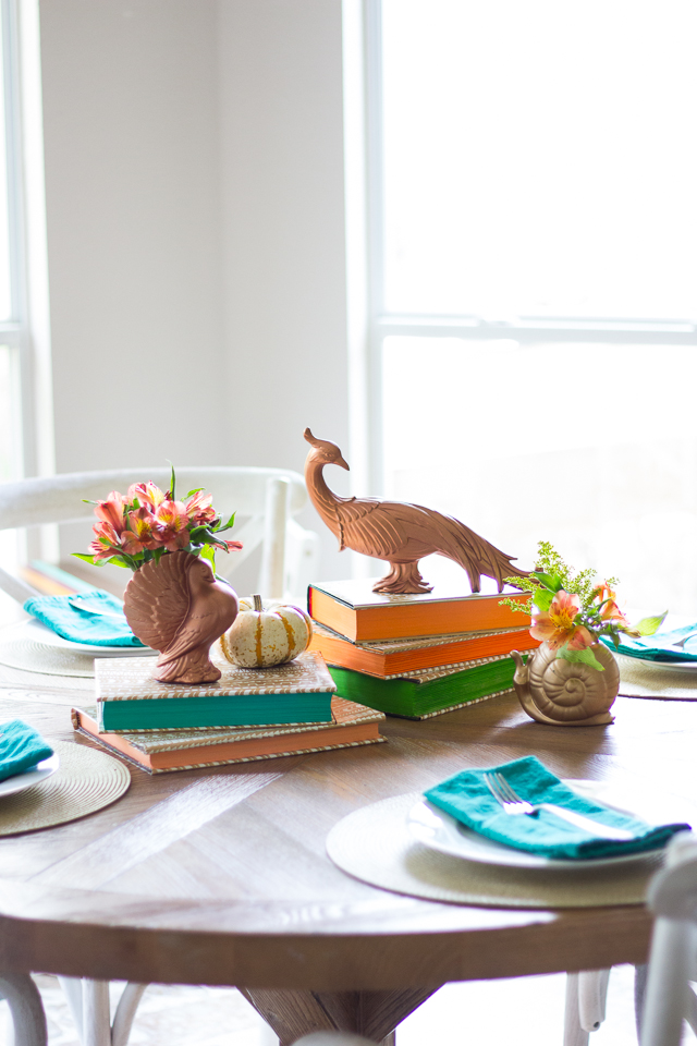 Thanksgiving table ideas using thrift store items!