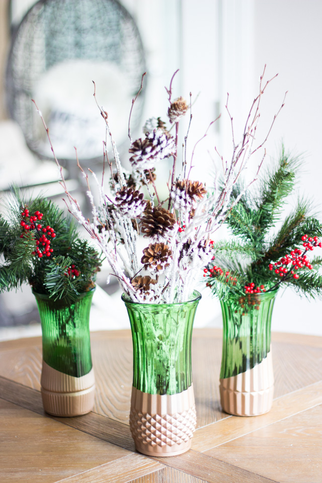 Dip thrift store vases in metallic paint for a modern look! Dip thrift store vases in metallic paint for a modern look!