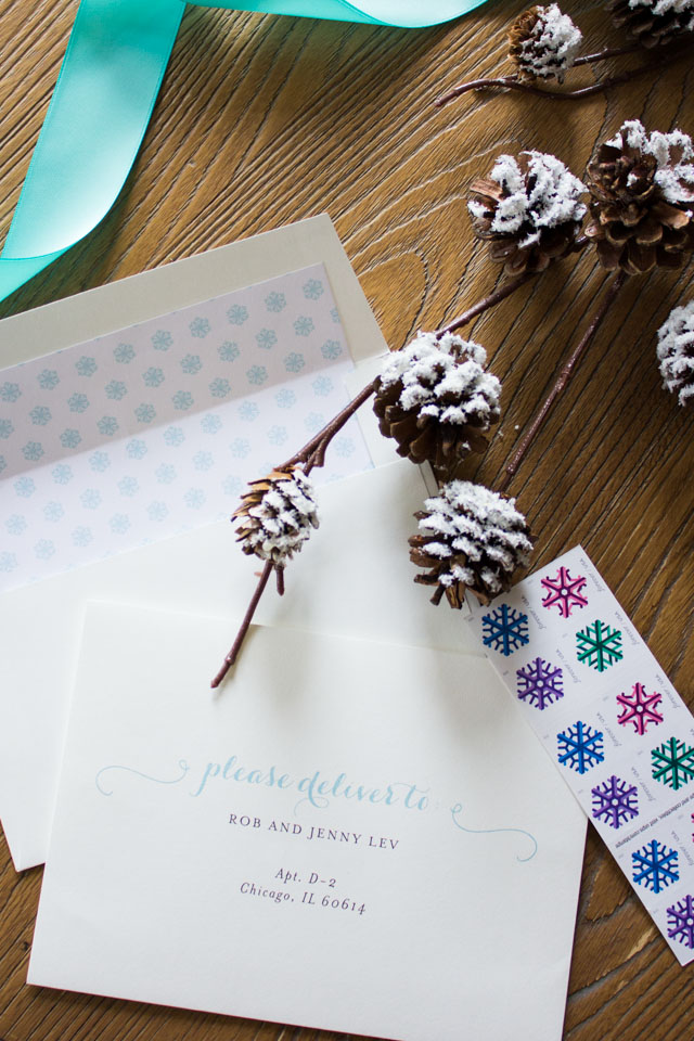 Pre addressed holiday card envelopes from Minted