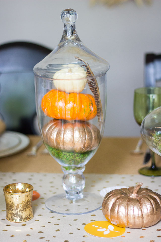 Fall terrariums in apothecary jars
