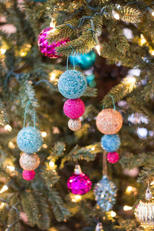 Beautiful and Sparkly DIY Styrofoam Christmas Trees