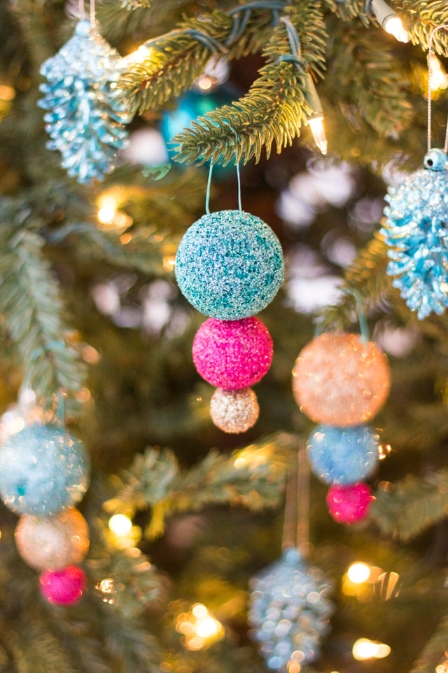 Styrofoam Ball Glitter Ornament- Christmas Decor on a Budget-Part