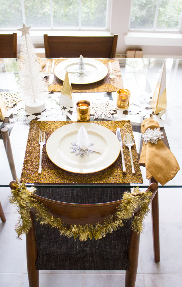 Winter wonderland Christmas table setting