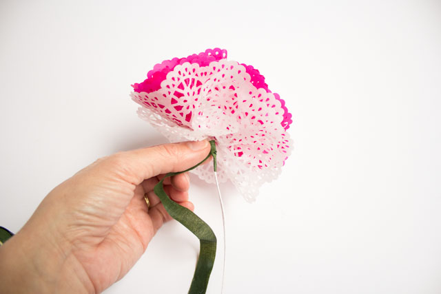 How to make doily flowers