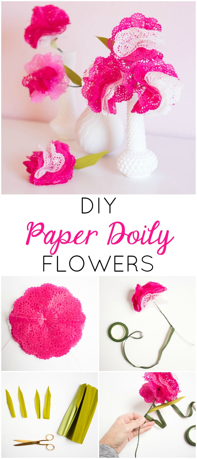 How to make paper doily flowers