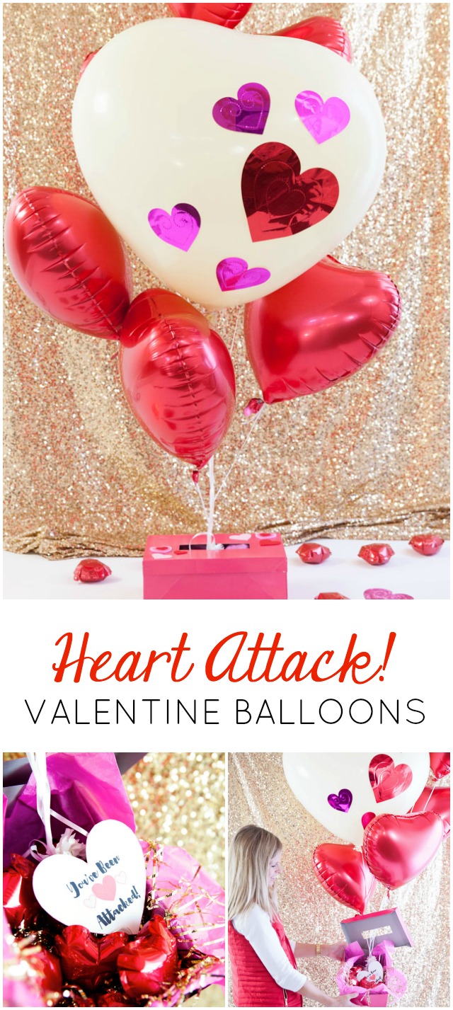 Surprise someone special with this "heart attack" balloon bouquet on Valentine's Day!