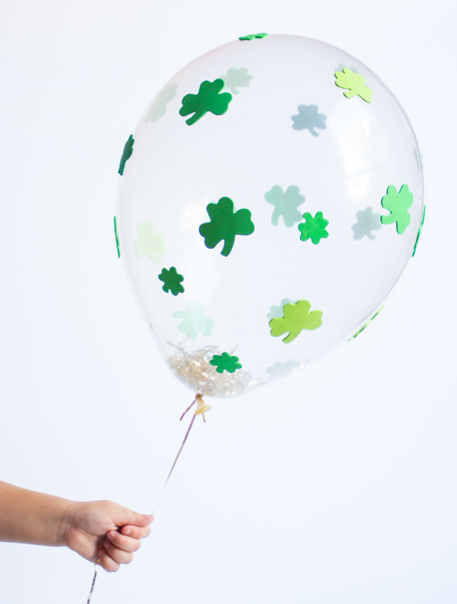 How to make St. Patrick's Day balloons with shamrock stickers!