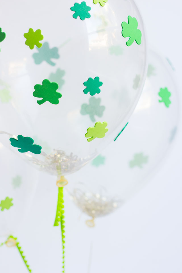 DIY Shamrock balloons - so easy to make with foam stickers!