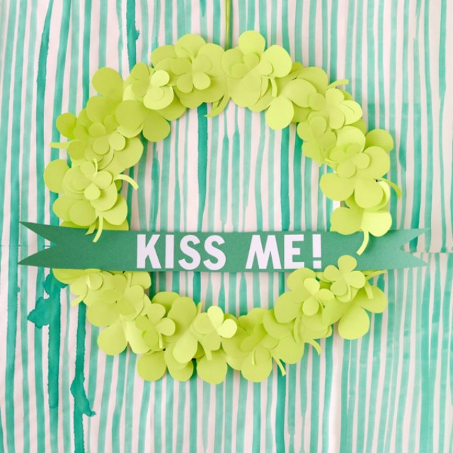 Love this DIY paper shamrock wreath for St. Patrick's Day!
