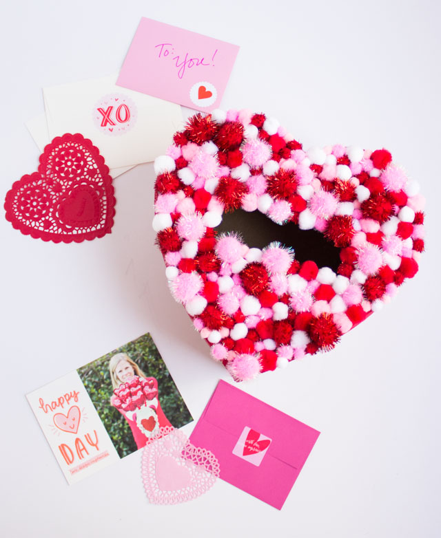 Diy Pom Pom Valentines Box Design Improvised