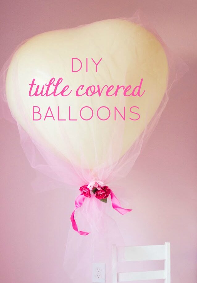 DIY Tulle Covered Heart Balloons