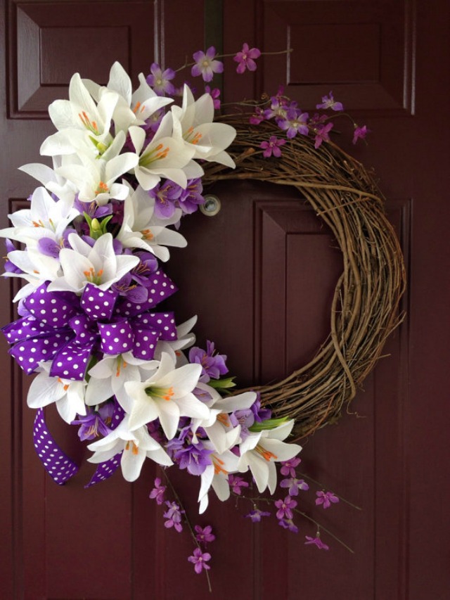 Gorgeous Easter Lily Grapevine Wreath