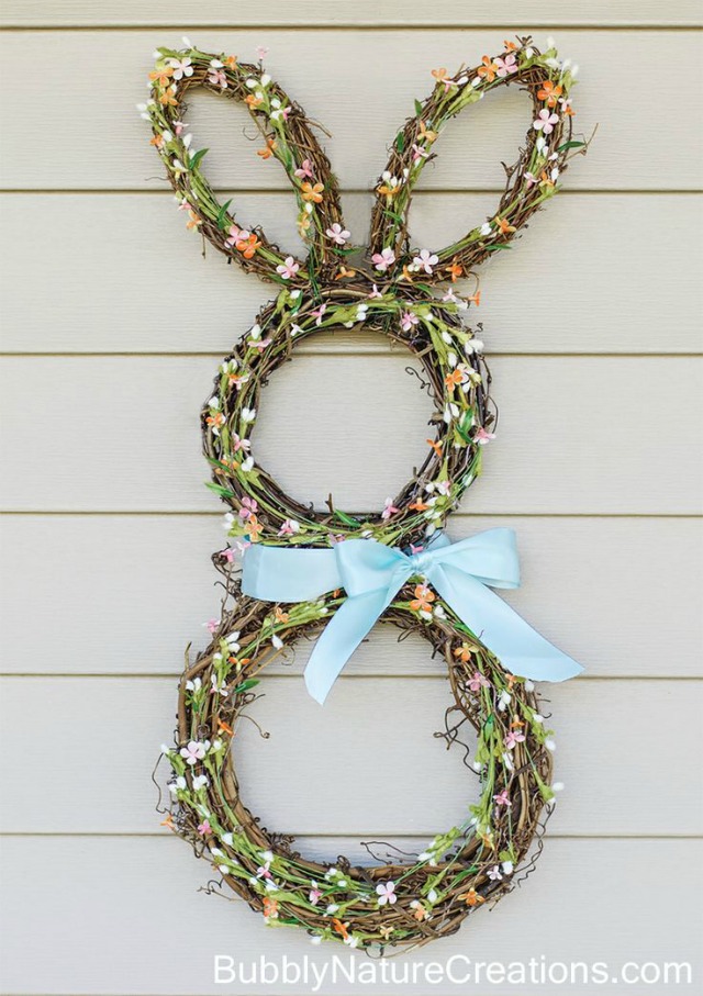 DIY Grapevine Bunny Wreath - darling!