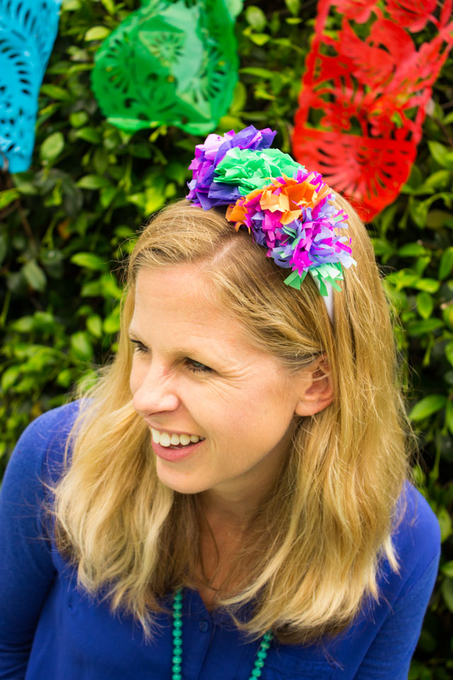 DIY floral headbands for Cinco de Mayo party