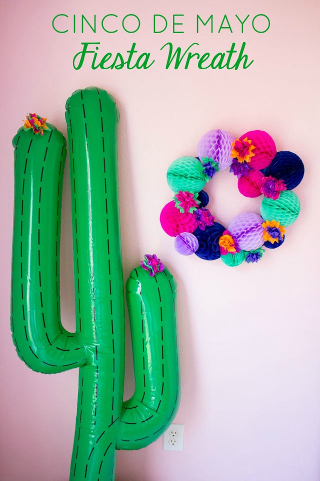 Make this DIY fiesta wreath for your Cinco de Mayo or summer party!