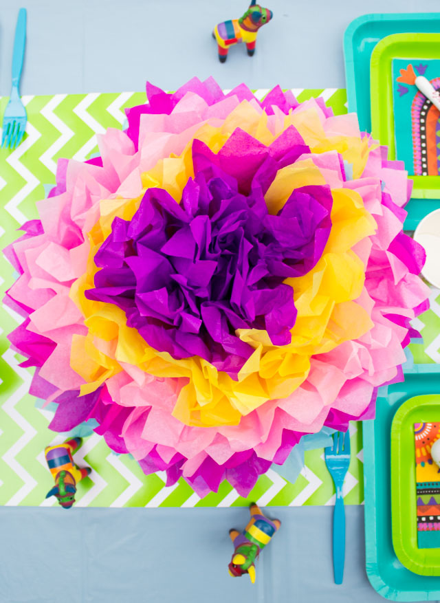 Giant tissue paper flowers - the perfect Cinco de Mayo decorations